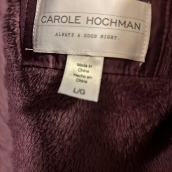 Carol Hochman Plush L Mauve Robe Wrap Style Self Tie Long Sleeve 46" Pockets - Picture 2 of 9